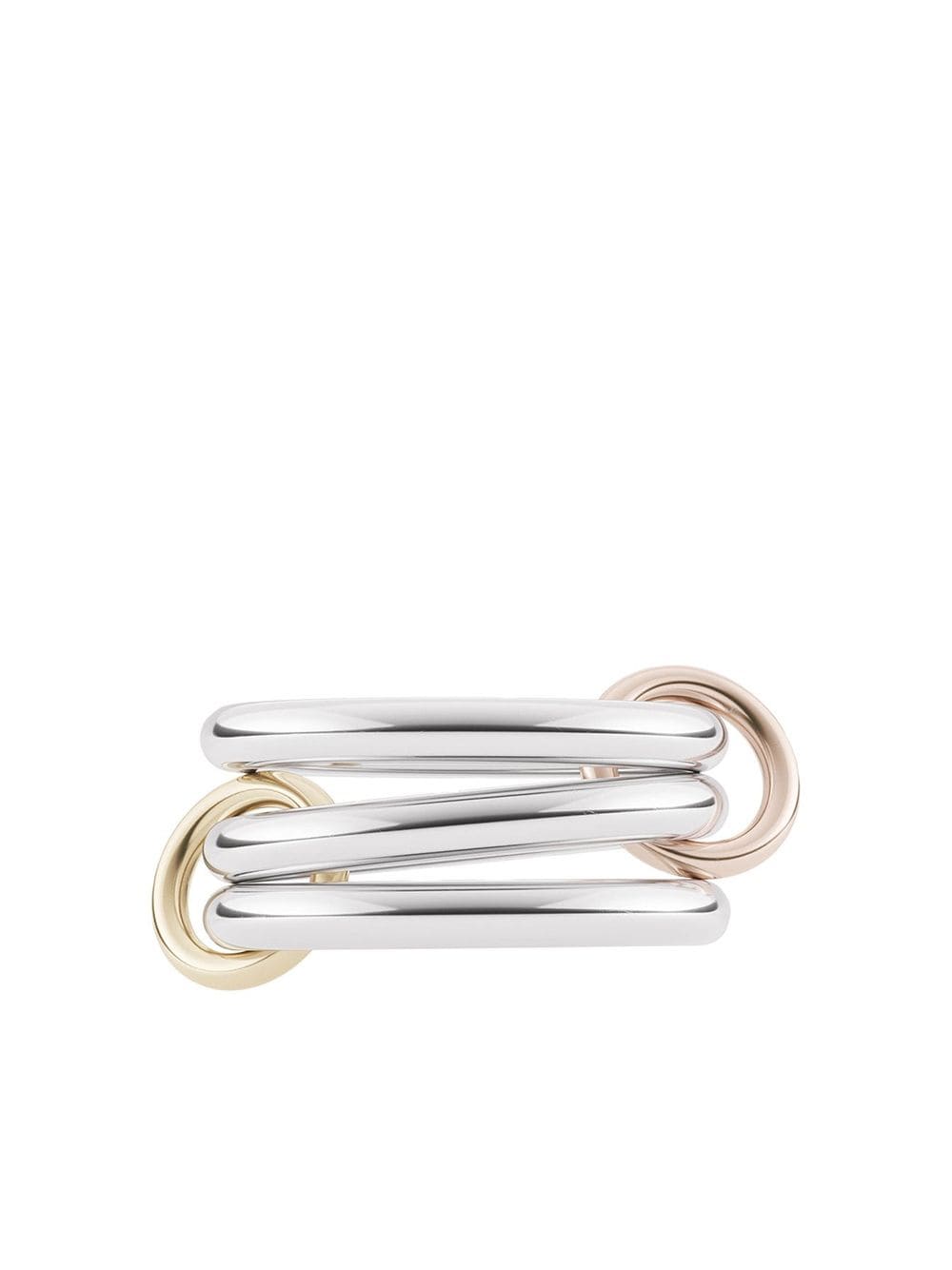 Spinelli Kilcollin 18kt rose gold, yellow gold and sterling silver Dua Mixed 3 link ring von Spinelli Kilcollin