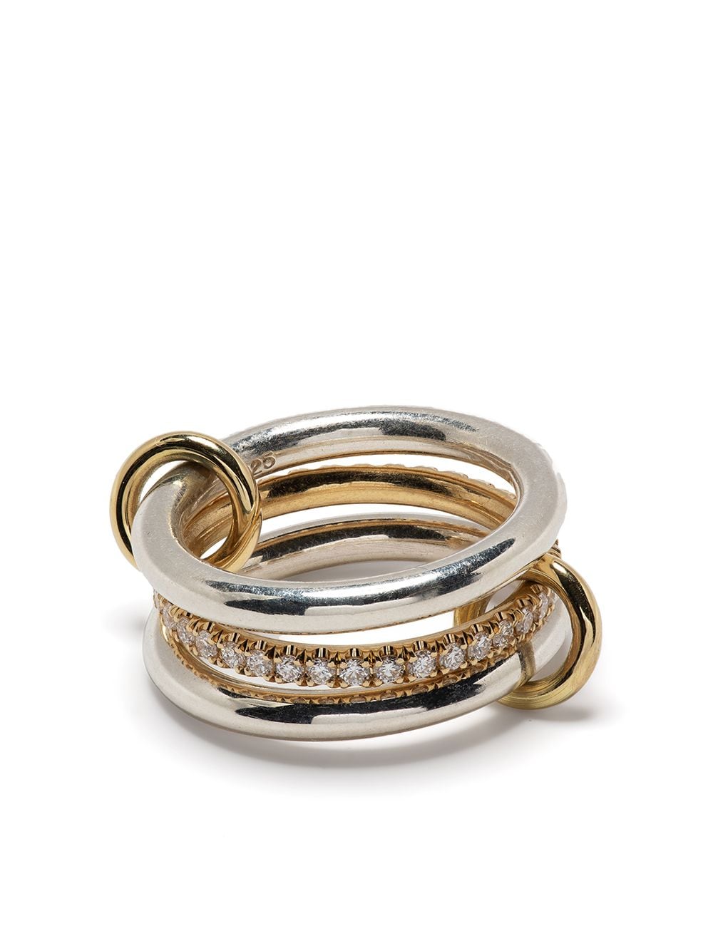 Spinelli Kilcollin 18kt yellow and sterling silver Libra diamond linked ring - Gold von Spinelli Kilcollin