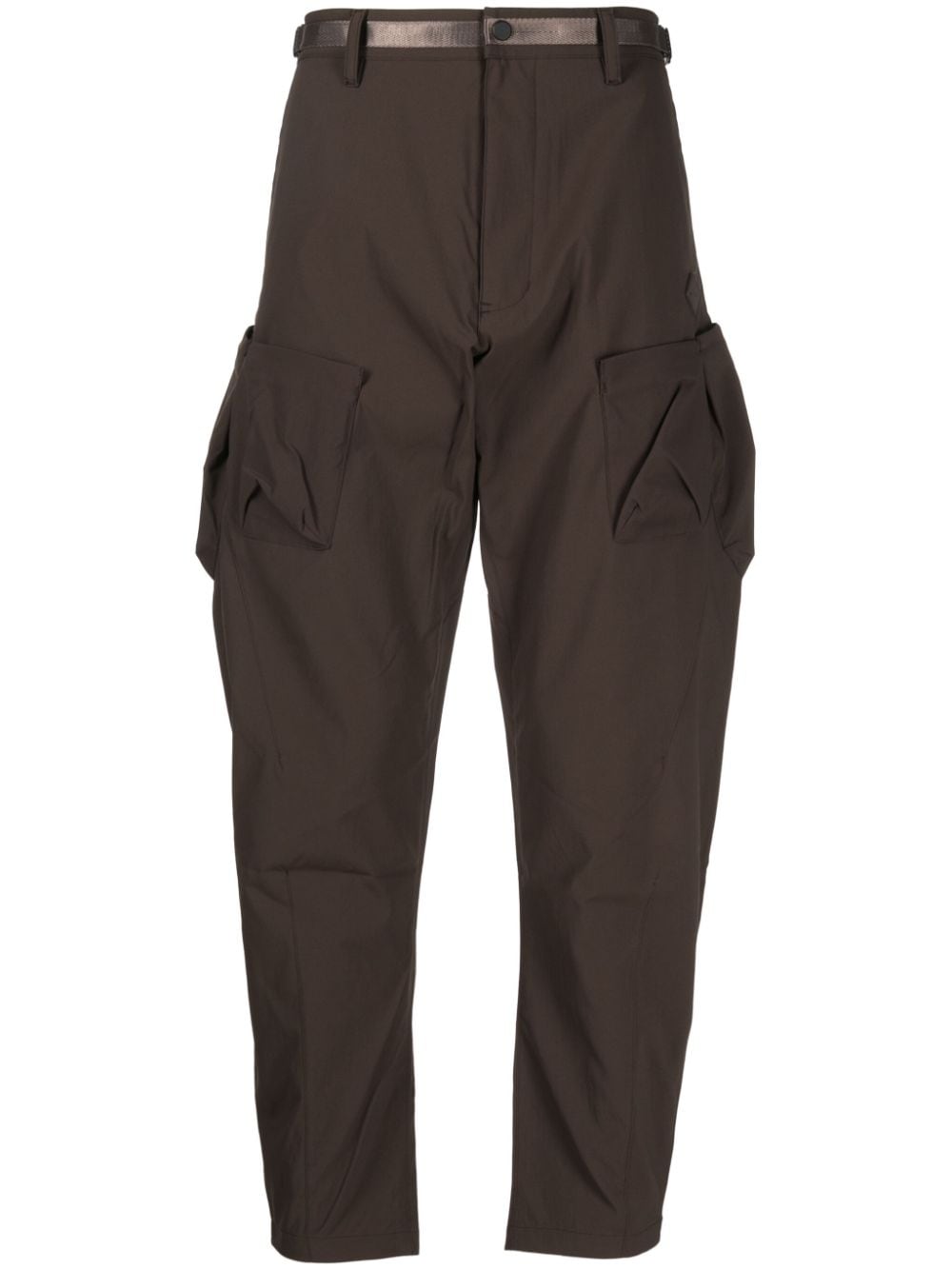 Spoonyard logo-appliqué tapered cargo trousers - Brown von Spoonyard