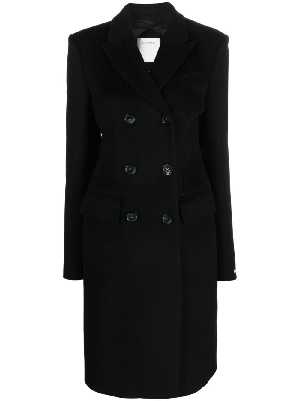 Sportmax Morgana double-breasted virgin wool coat - Black von Sportmax