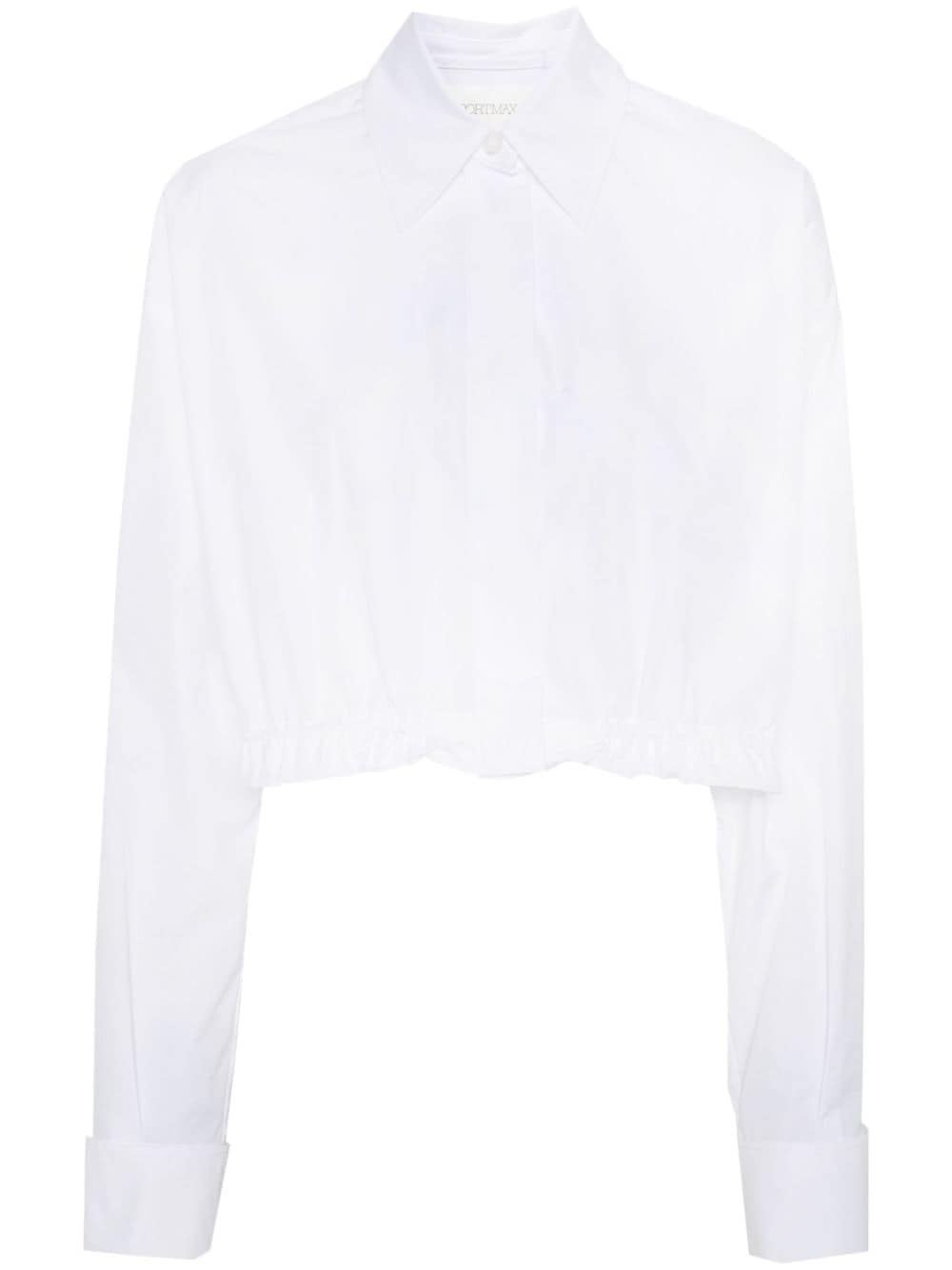 Sportmax Sarong cropped cotton shirt - White von Sportmax
