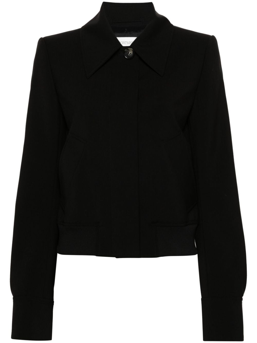 Sportmax straight-point collar wool jacket - Black von Sportmax