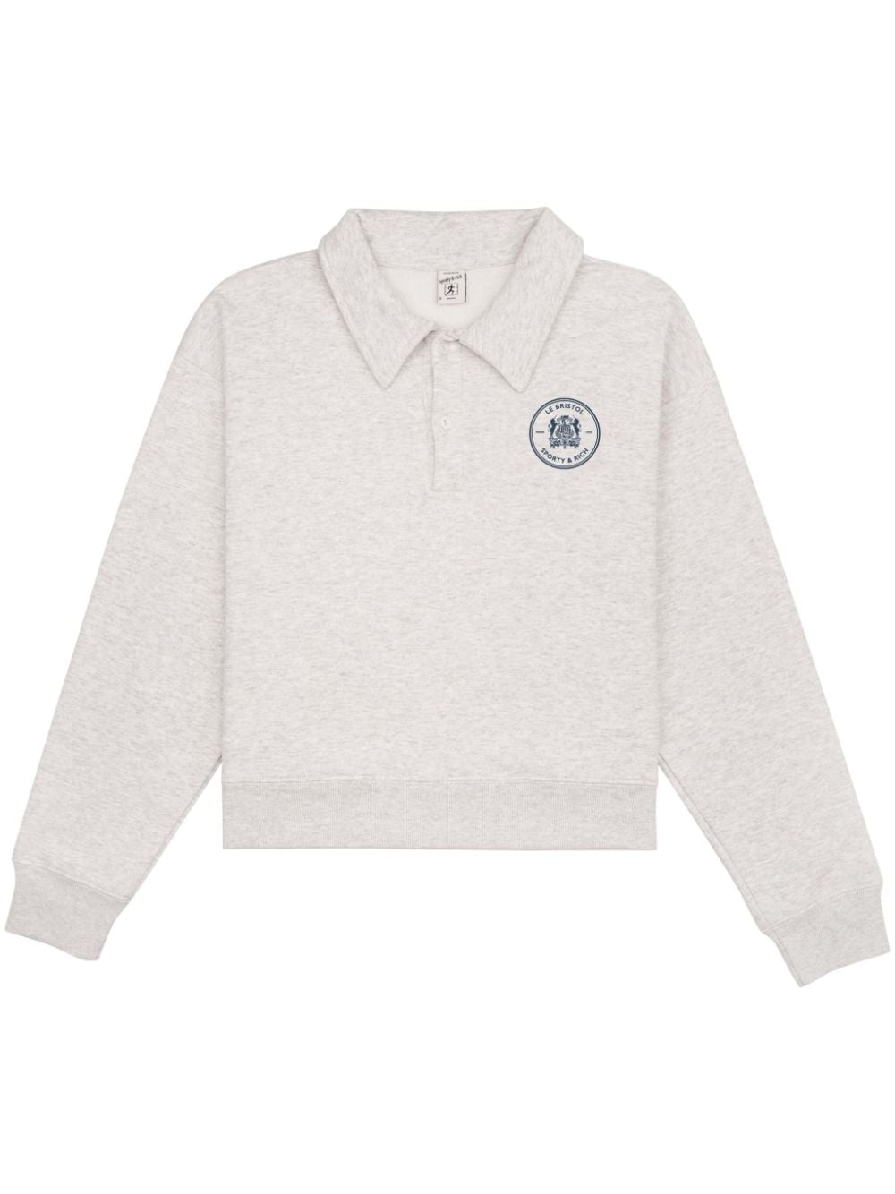 Sporty & Rich Bristol-crest long-sleeve polo top - Grey von Sporty & Rich