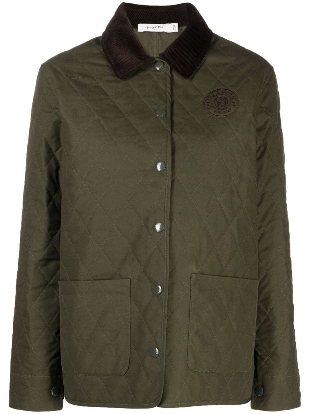 Sporty & Rich Connecticut quilting cotton jacket - Green von Sporty & Rich