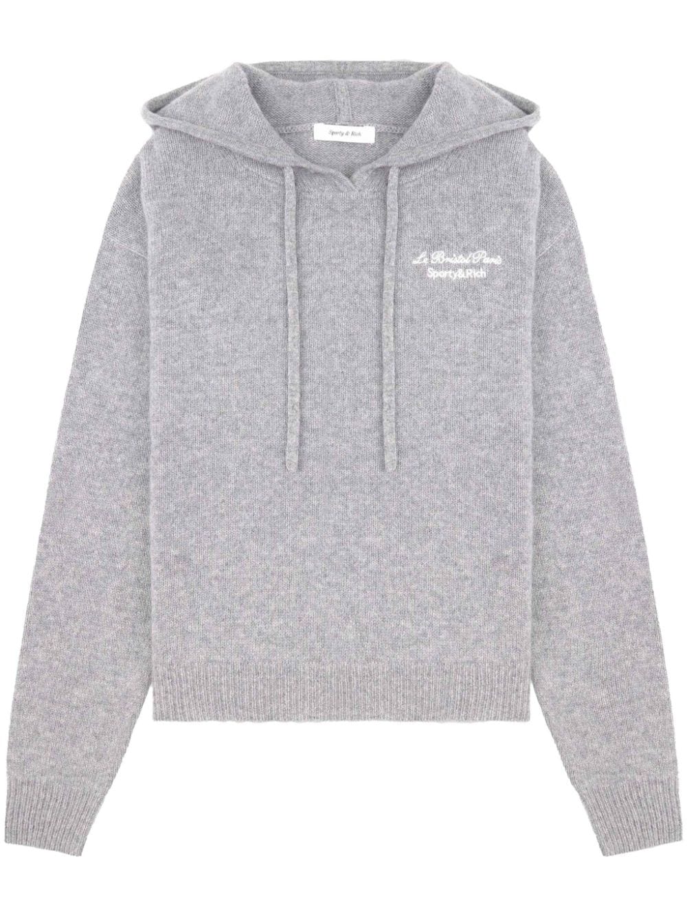 Sporty & Rich Faubourg cashmere hoodie - Grey von Sporty & Rich