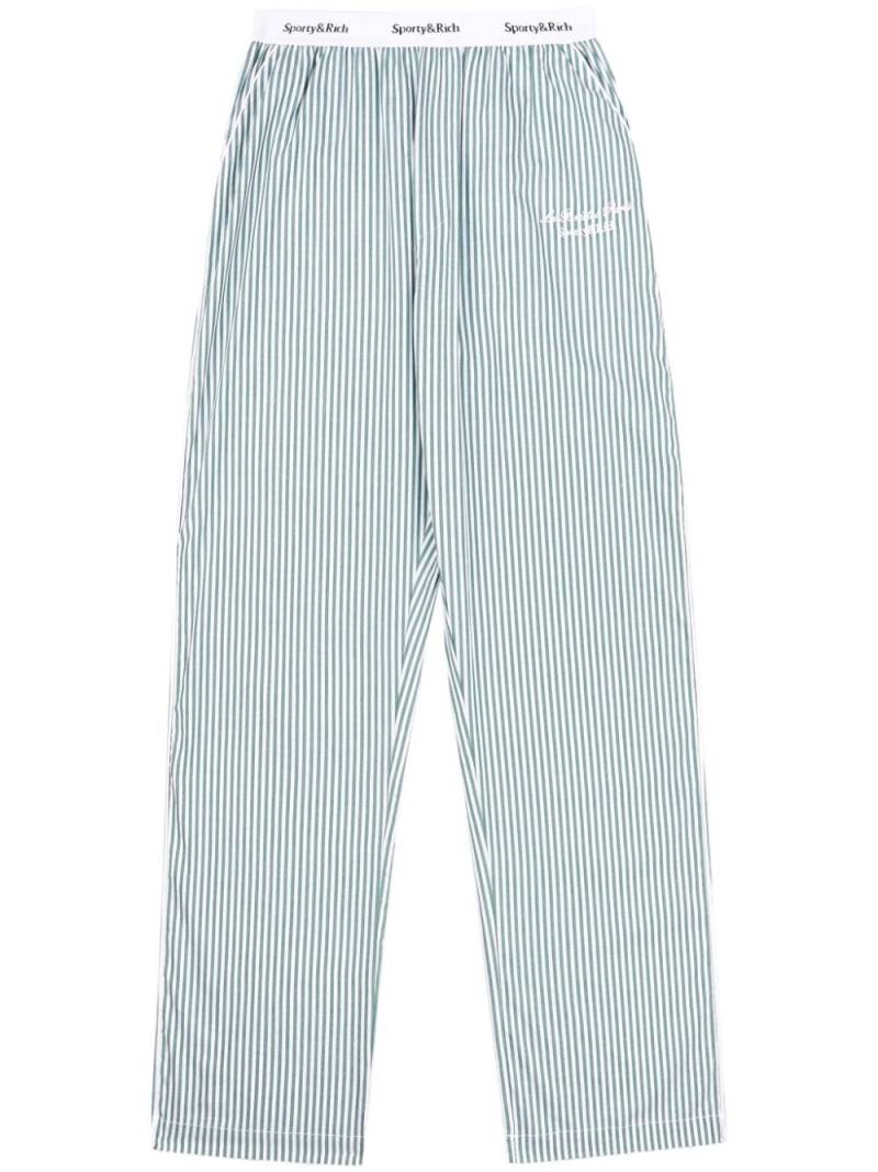 Sporty & Rich Faubourg cotton pajama trousers - Green von Sporty & Rich