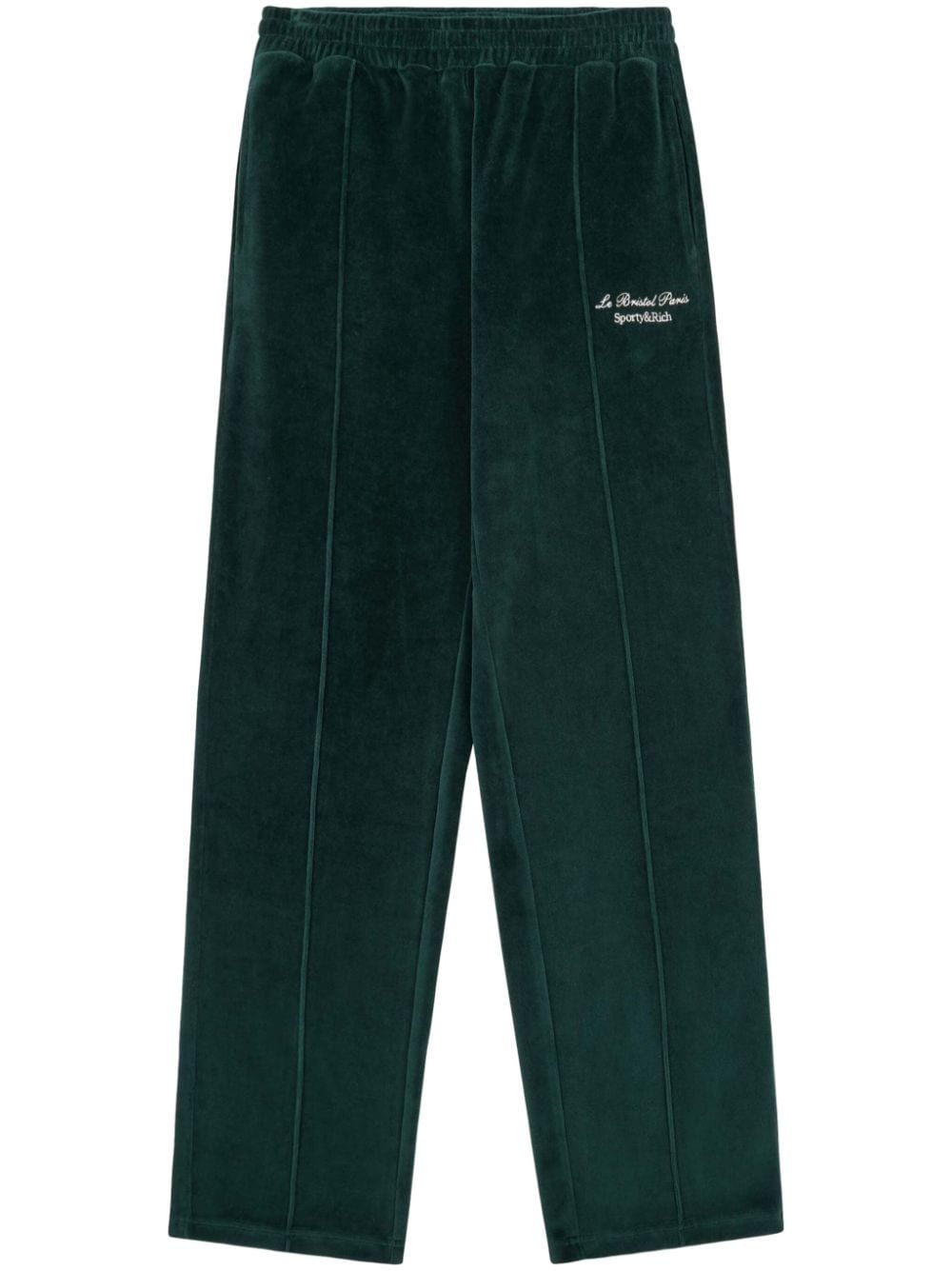 Sporty & Rich Faubourg velour track pants - Green von Sporty & Rich