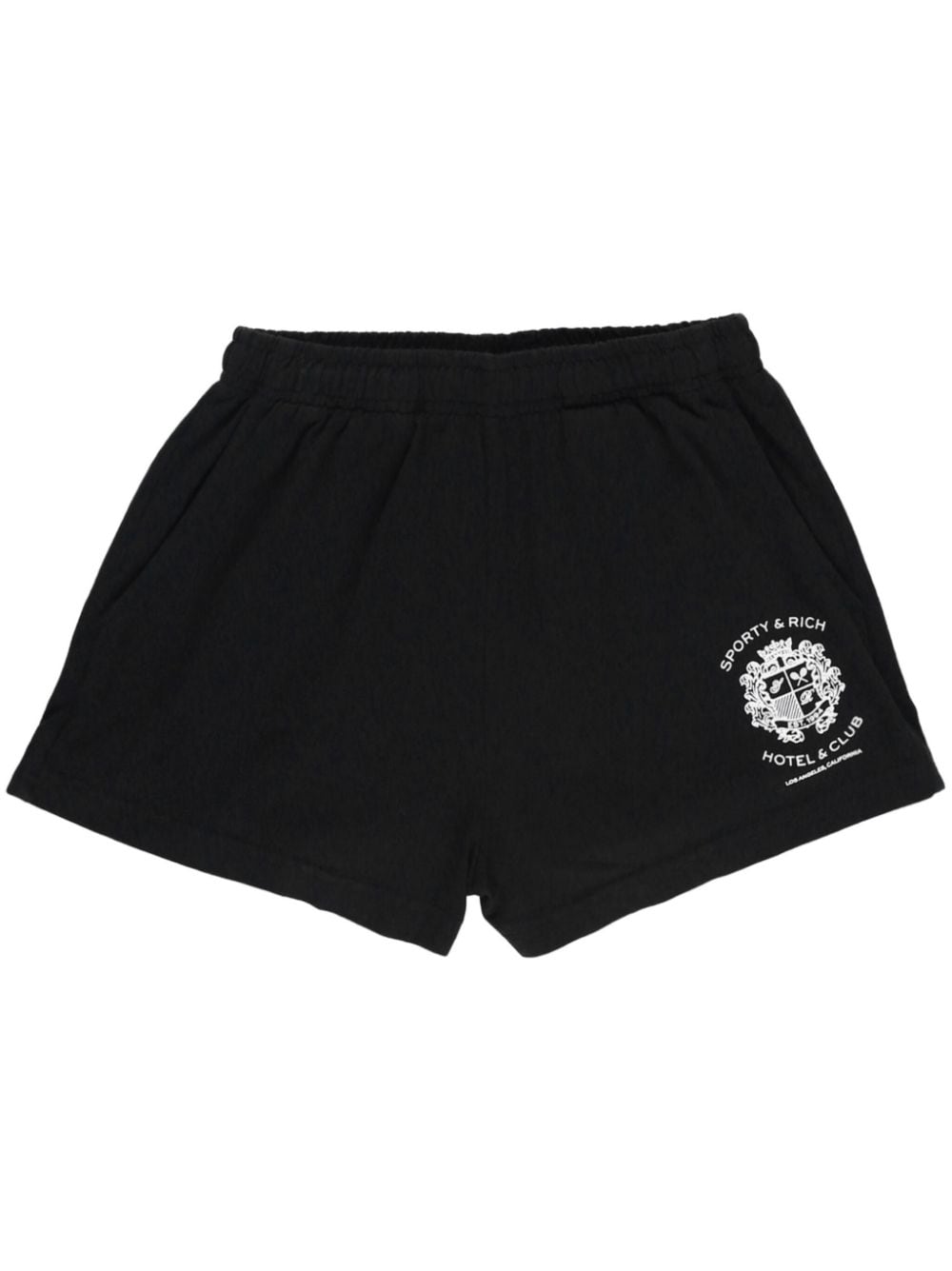 Sporty & Rich Hotel Disco logo-embroidered shorts - Black von Sporty & Rich