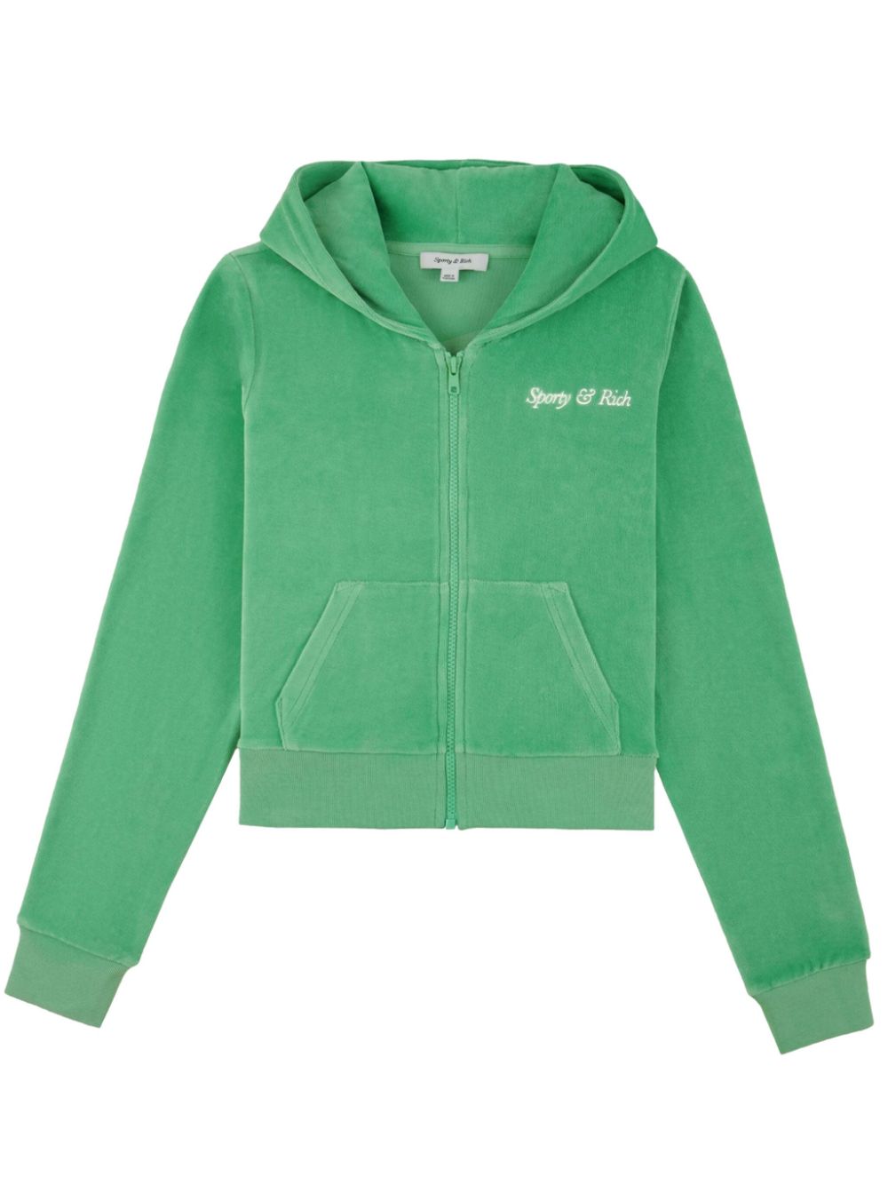 Sporty & Rich Italic Logo cotton hoodie - Green von Sporty & Rich