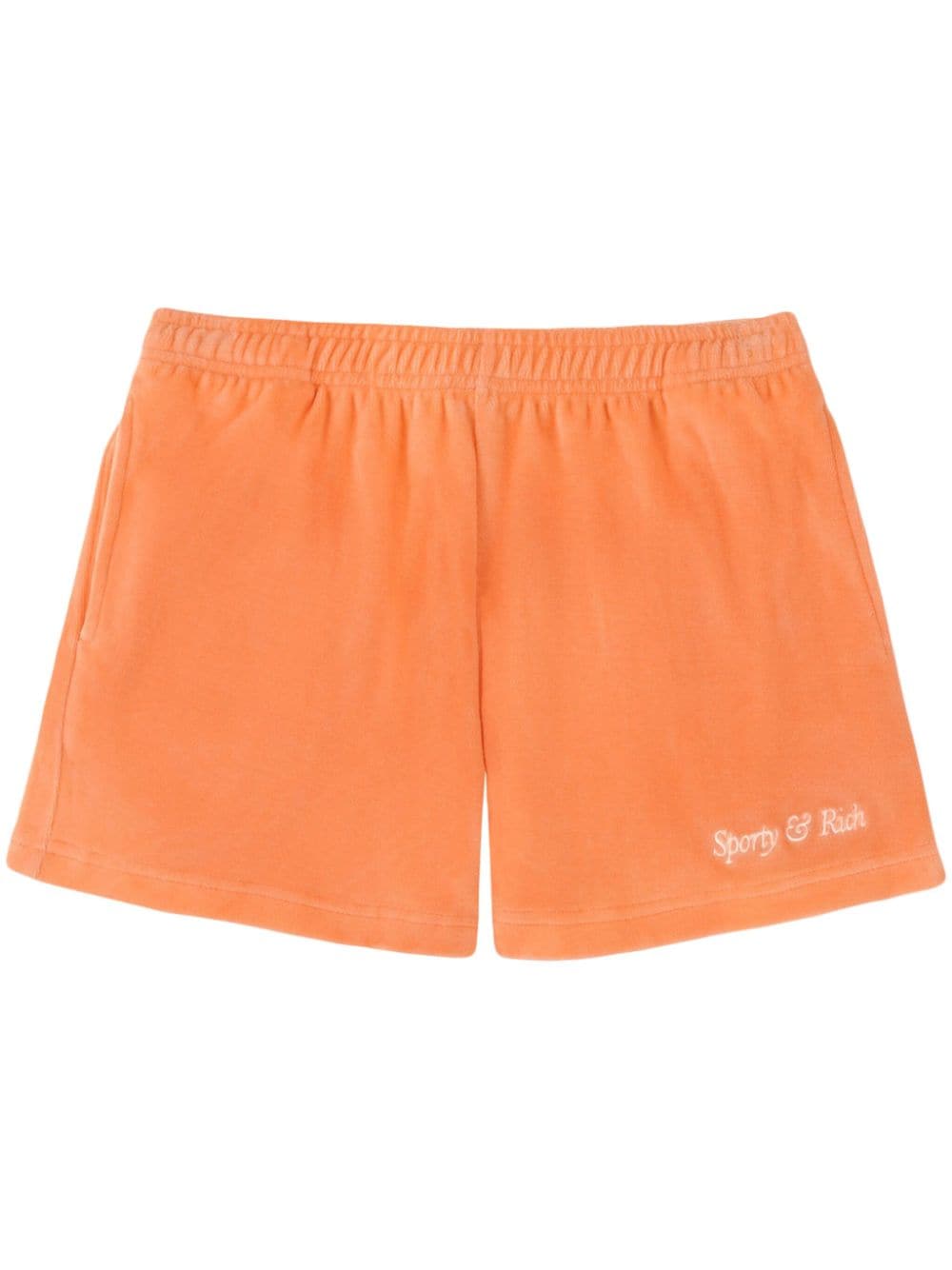 Sporty & Rich Italic Logo cotton track shorts - Orange von Sporty & Rich