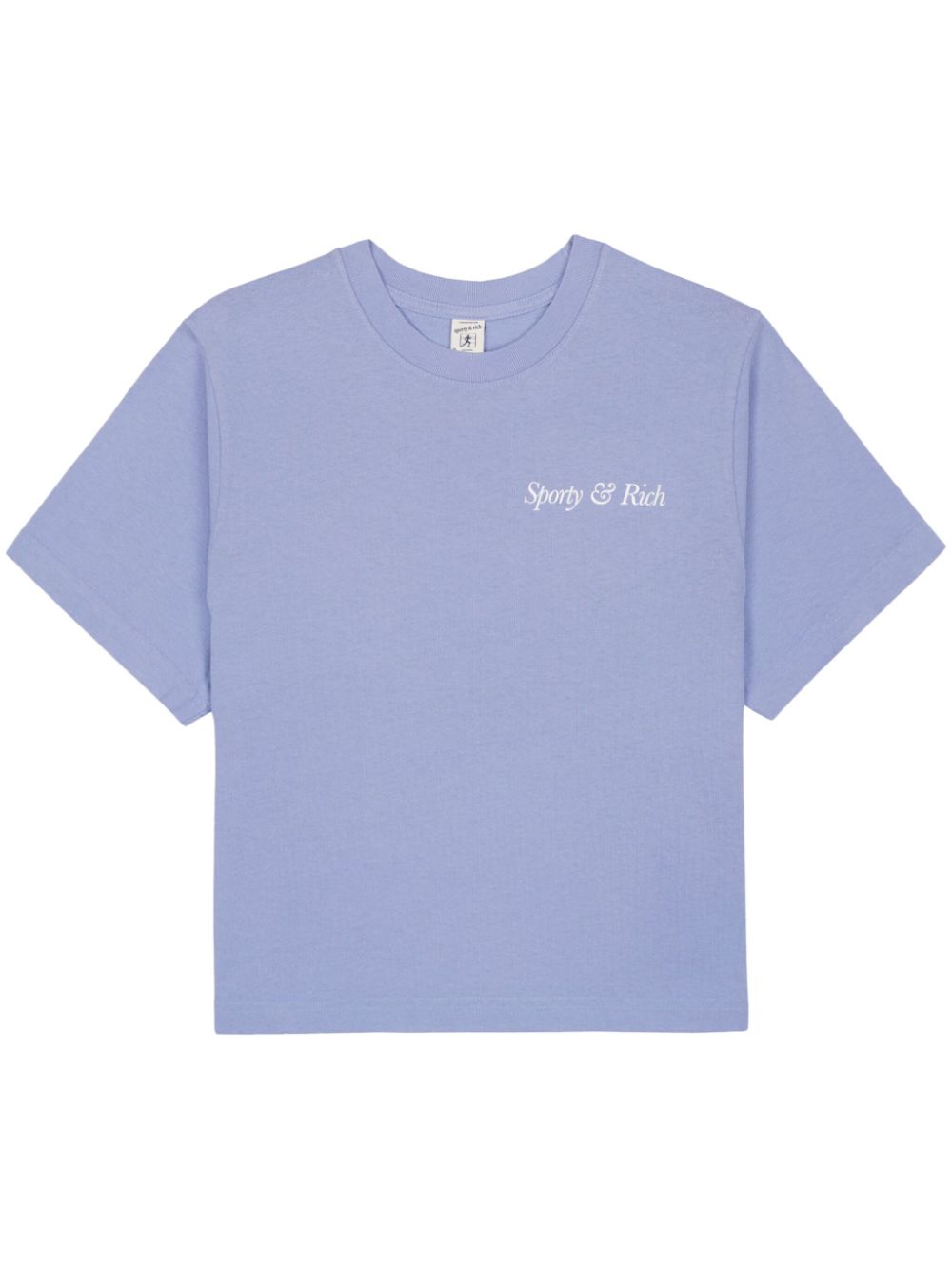 Sporty & Rich Italic Logo cropped cotton T-shirt - Blue von Sporty & Rich