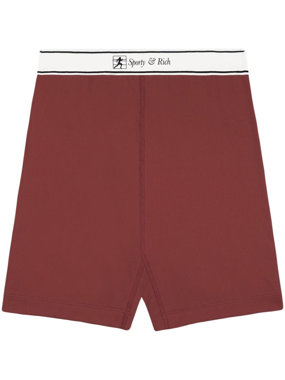 Sporty & Rich Runner Script bike shorts - Brown von Sporty & Rich