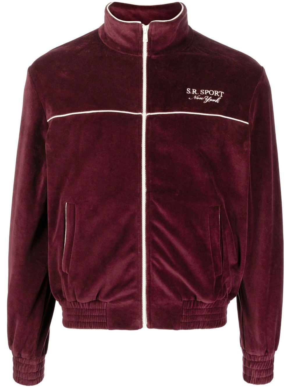 Sporty & Rich SR Sport velour track jacket - Red von Sporty & Rich