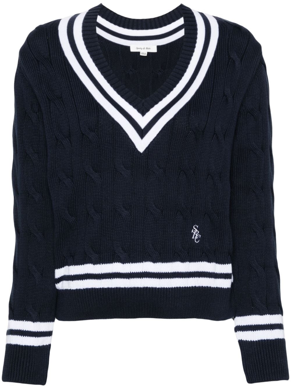 Sporty & Rich SRC cable-knit jumper - Blue von Sporty & Rich