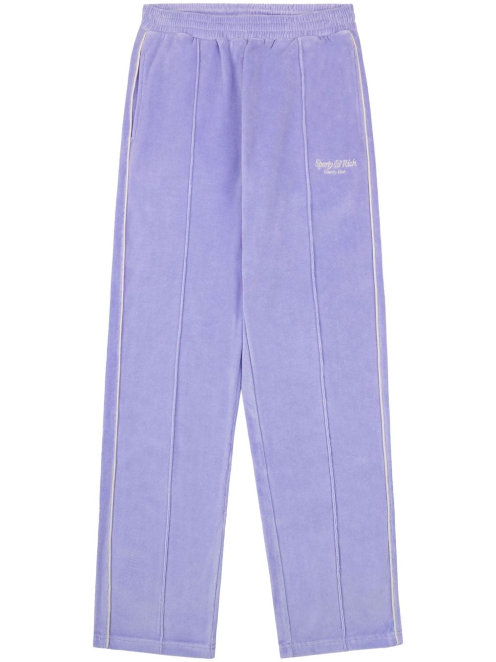 Sporty & Rich Script logo-embroidered velour track pants - Purple von Sporty & Rich