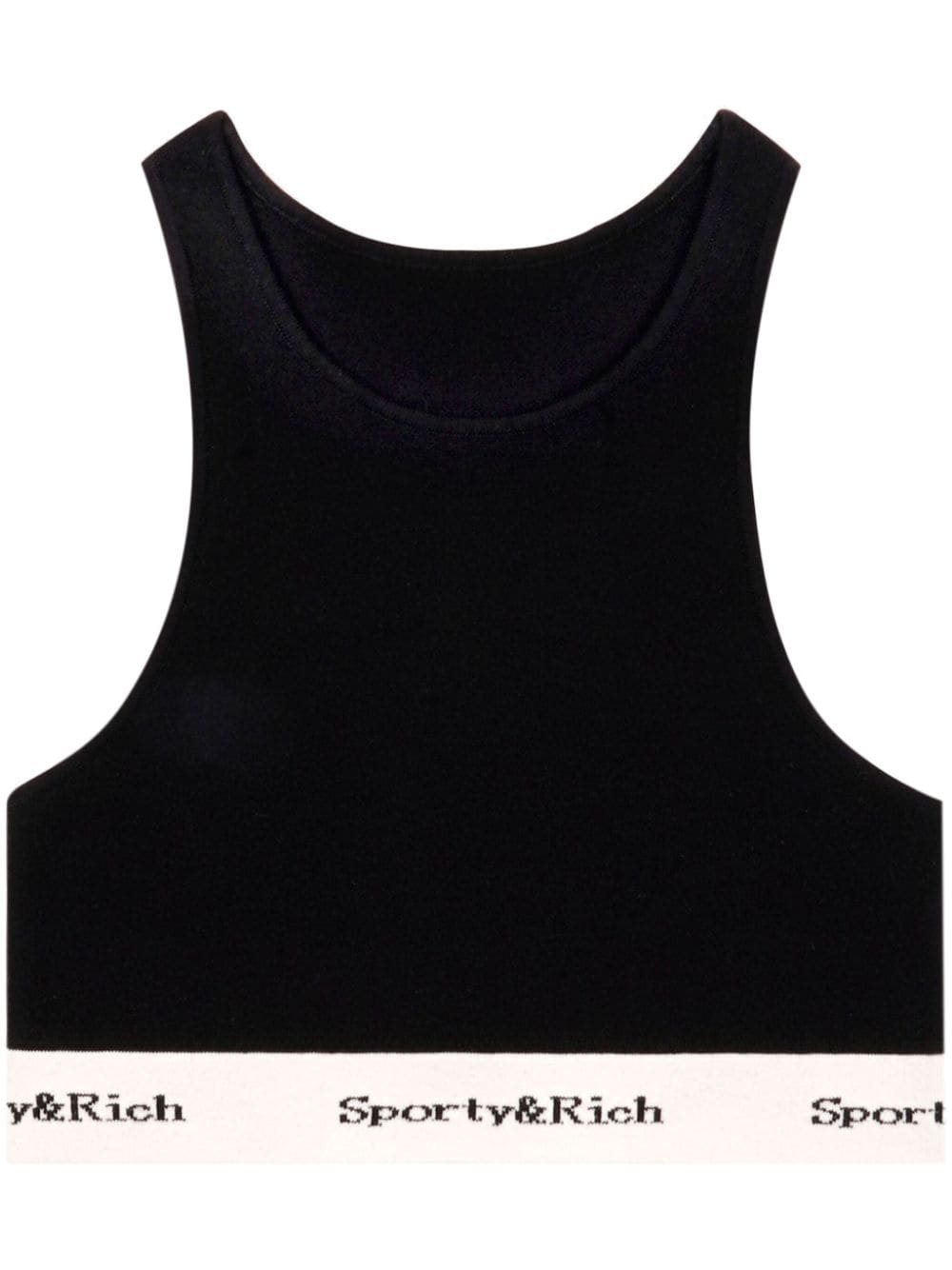 Sporty & Rich Serif Logo cropped tank top - Black von Sporty & Rich