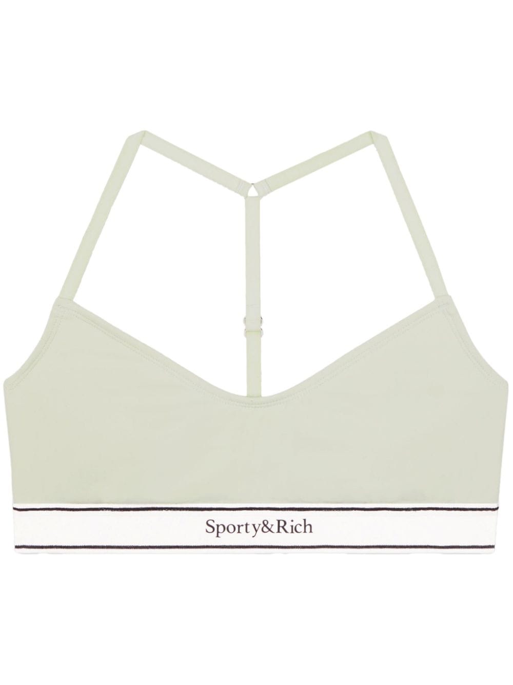 Sporty & Rich Serif Logo racerback sports bra - Green von Sporty & Rich