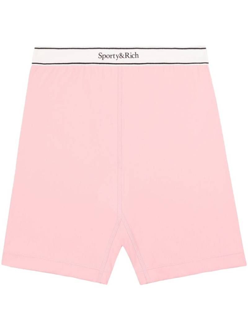 Sporty & Rich Serif logo-waistband shorts - Pink von Sporty & Rich