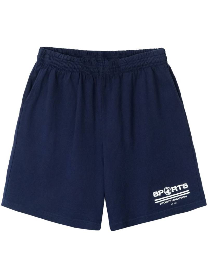 Sporty & Rich Sports Gym cotton shorts - Blue von Sporty & Rich