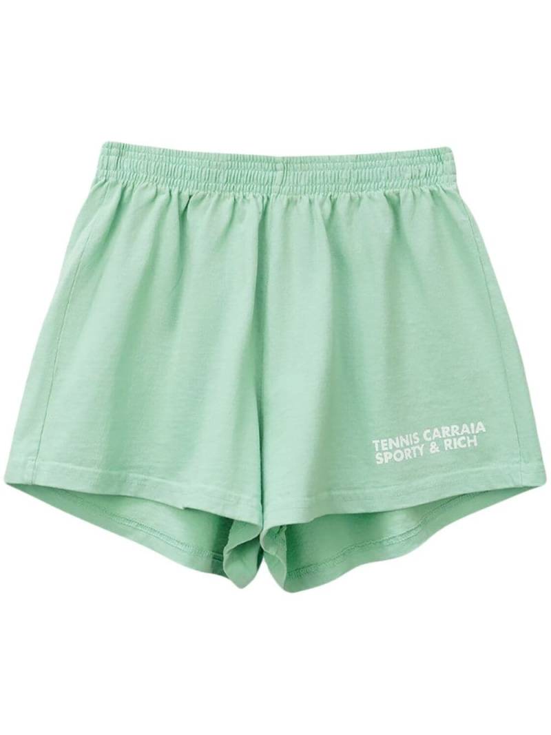 Sporty & Rich Tennis Carraia logo-print shorts - Green von Sporty & Rich