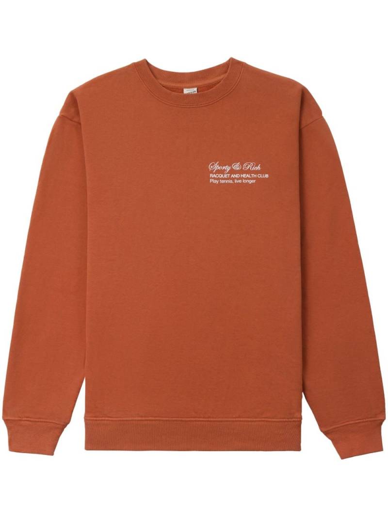 Sporty & Rich Tennis Script crew-neck sweatshirt - Orange von Sporty & Rich