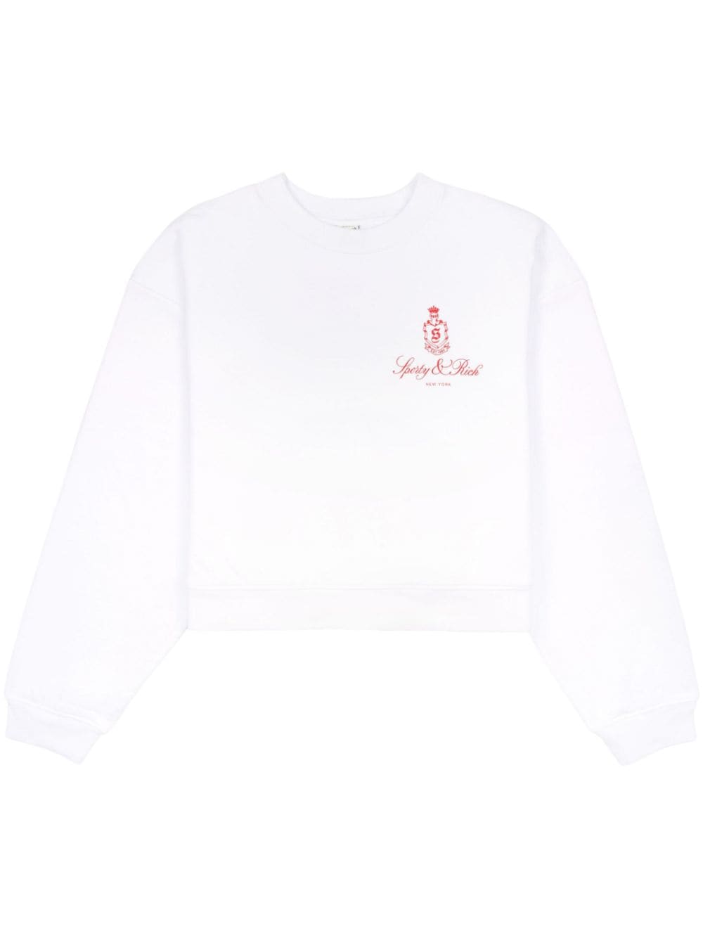 Sporty & Rich Vendome crew-neck crop top - White von Sporty & Rich