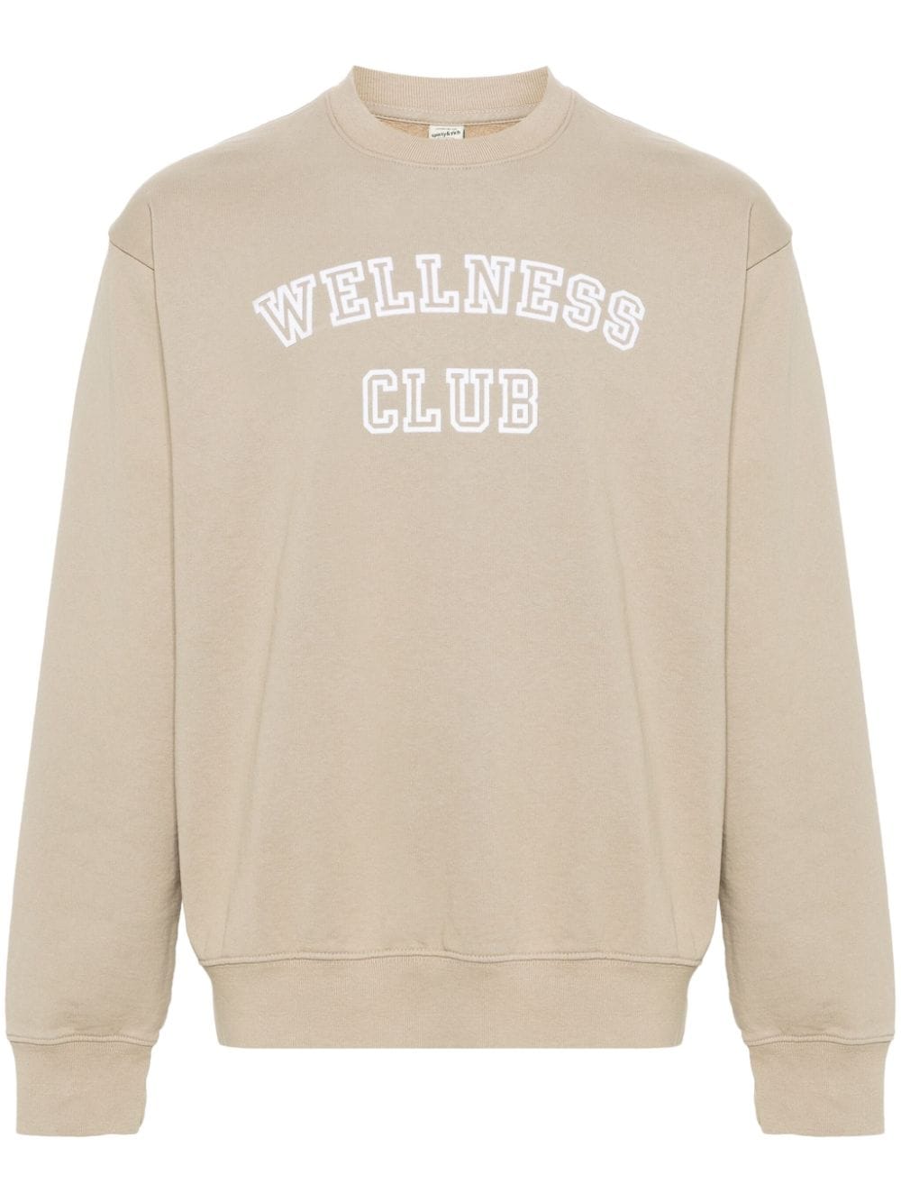 Sporty & Rich Wellness Club-flocked cotton sweatshirt - Neutrals von Sporty & Rich