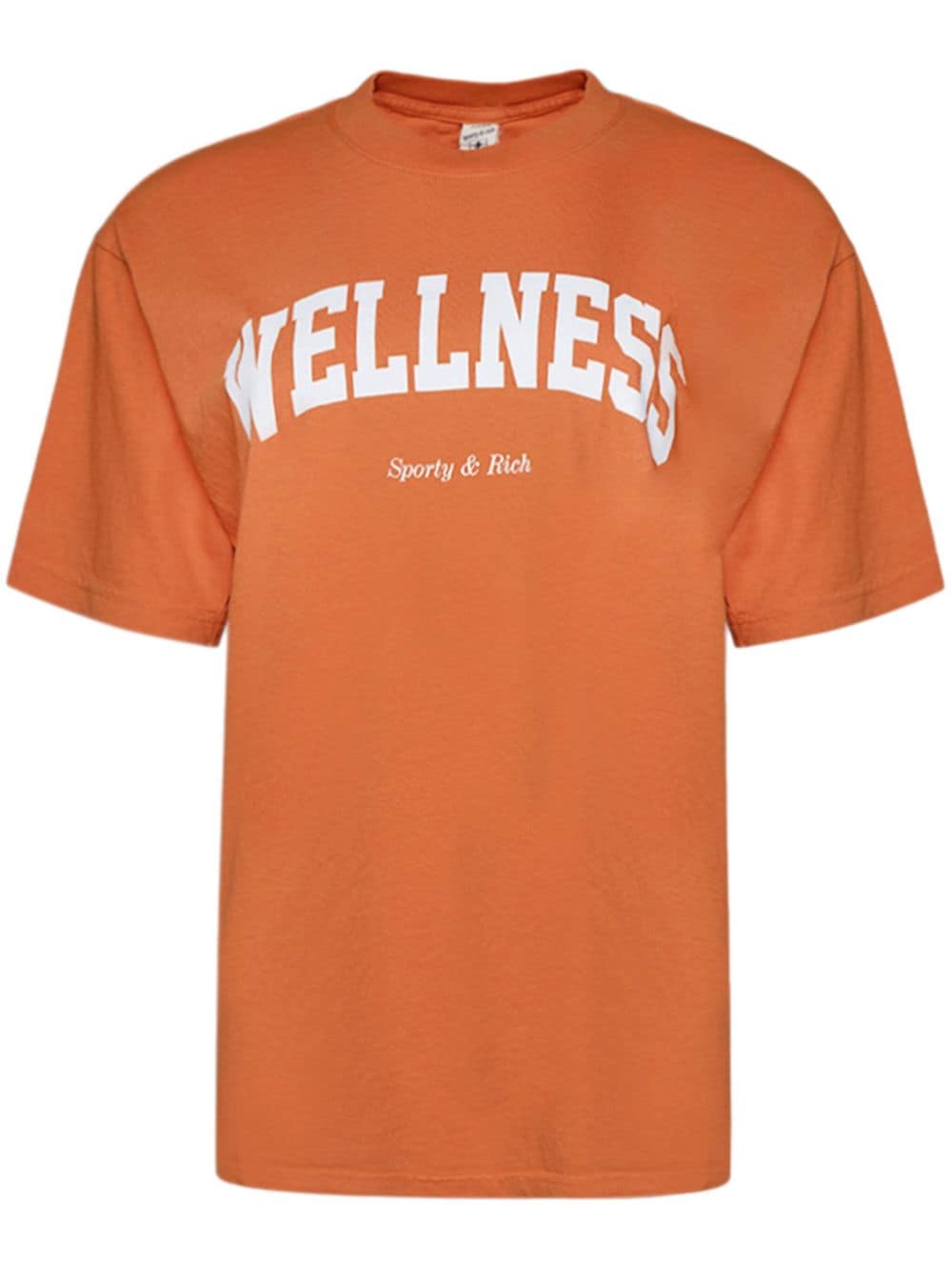 Sporty & Rich Wellness-print cotton T-shirt - Orange von Sporty & Rich