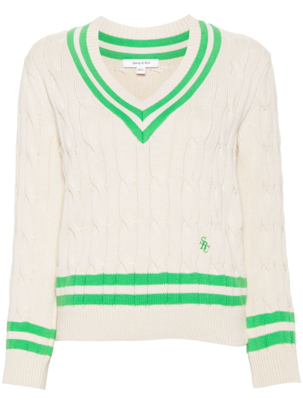 Sporty & Rich cable-knit cotton jumper - White von Sporty & Rich