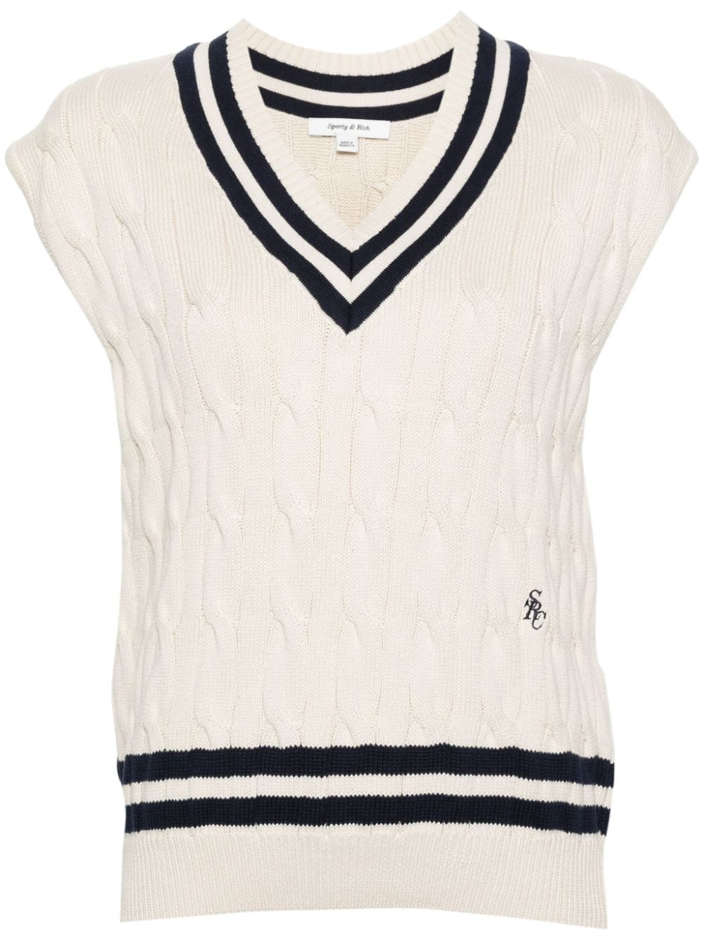 Sporty & Rich cable-knit knitted top - Neutrals von Sporty & Rich
