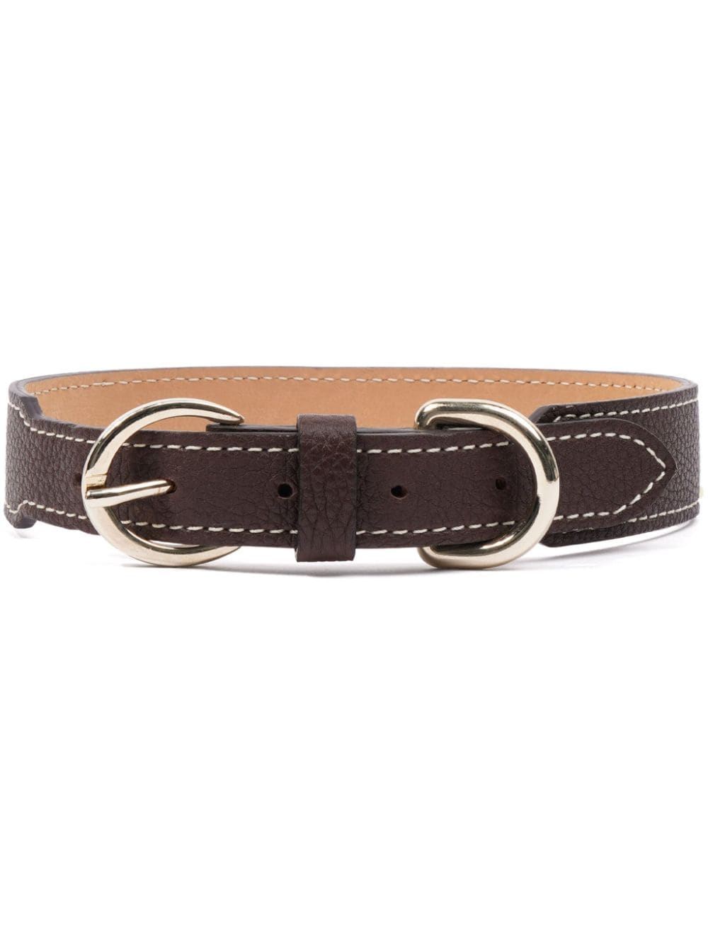 Sporty & Rich double-buckled leather dog collar - Brown von Sporty & Rich