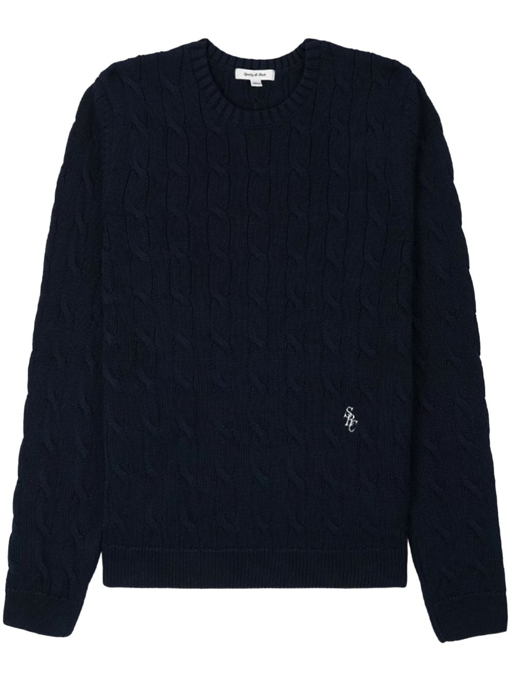 Sporty & Rich embroidered-logo cable knit jumper - Black von Sporty & Rich