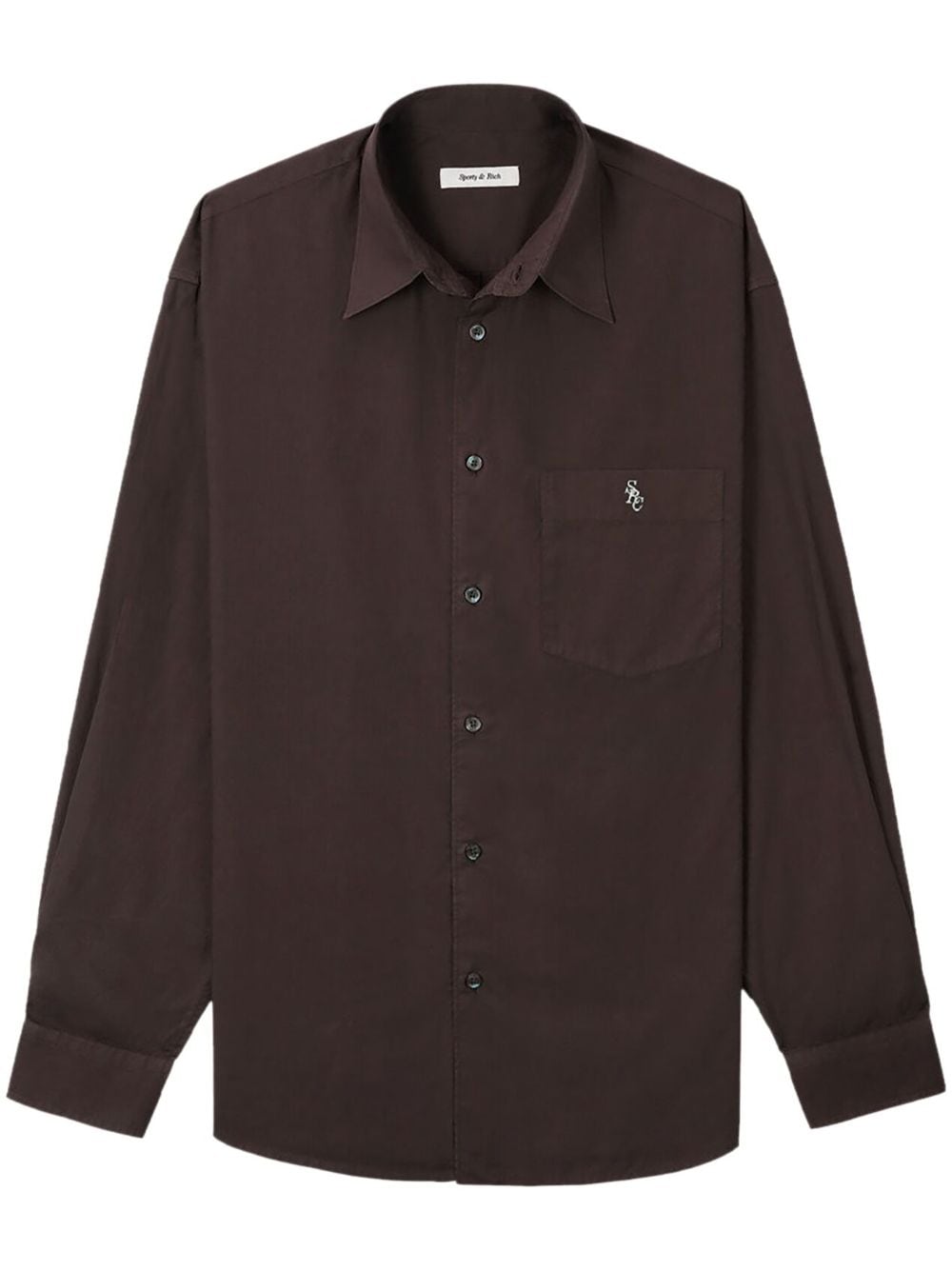 Sporty & Rich embroidered-logo cotton shirt - Brown von Sporty & Rich