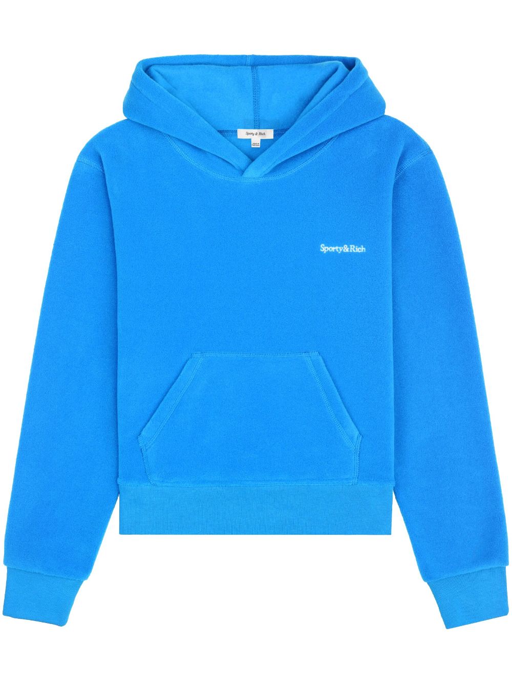 Sporty & Rich embroidered-logo fleece hoodie - Blue von Sporty & Rich