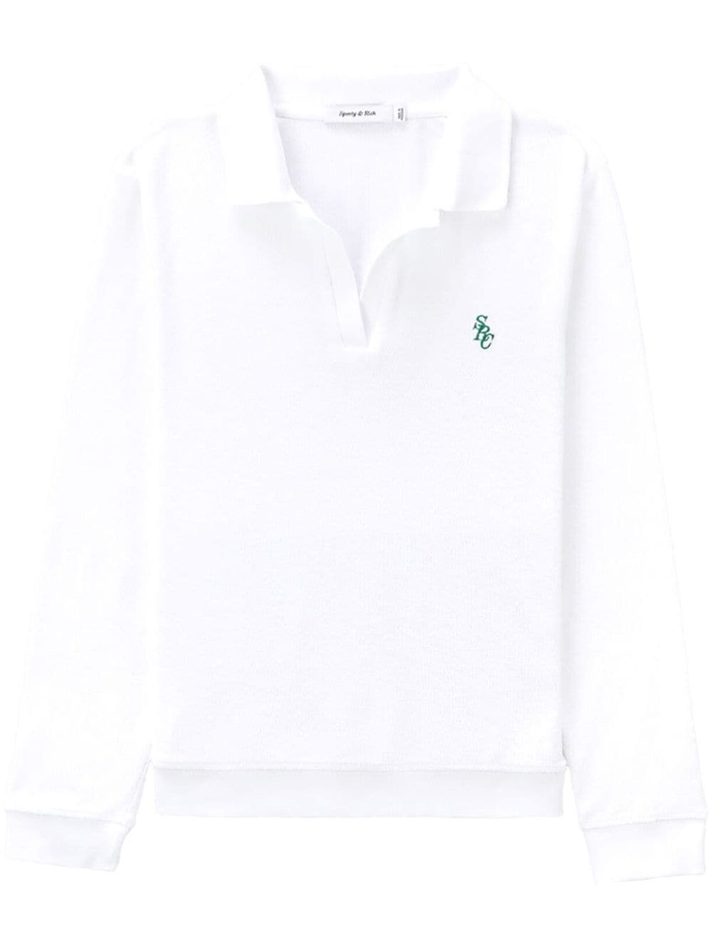 Sporty & Rich embroidered-logo terry polo shirt - White von Sporty & Rich