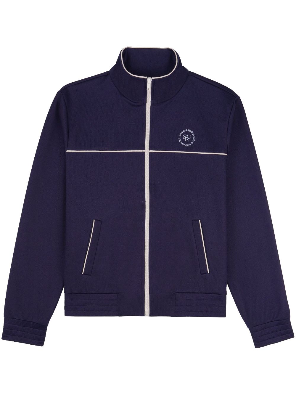 Sporty & Rich embroidered-logo zip-up jacket - Blue von Sporty & Rich