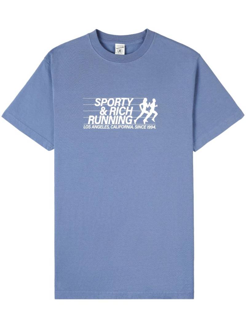 Sporty & Rich graphic-print cotton T-shirt - Blue von Sporty & Rich
