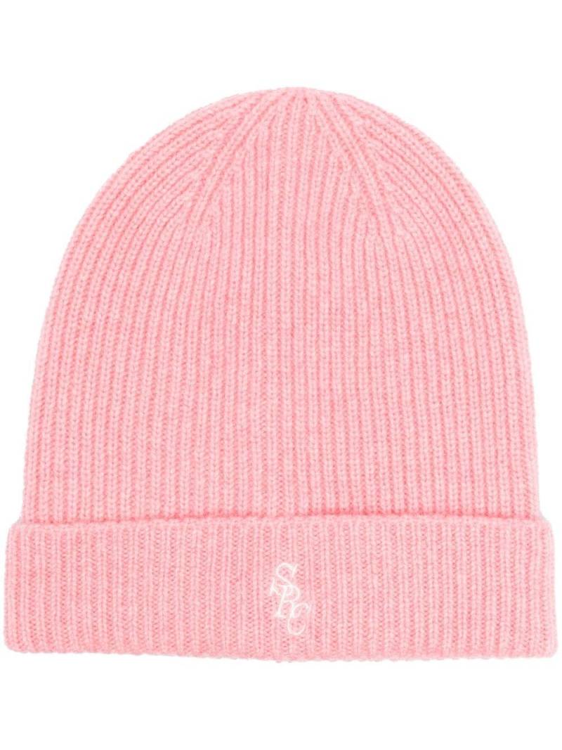 Sporty & Rich logo-embroidered cashmere beanie - Pink von Sporty & Rich