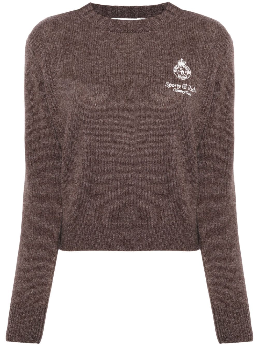 Sporty & Rich logo-embroidered cashmere jumper - Brown von Sporty & Rich