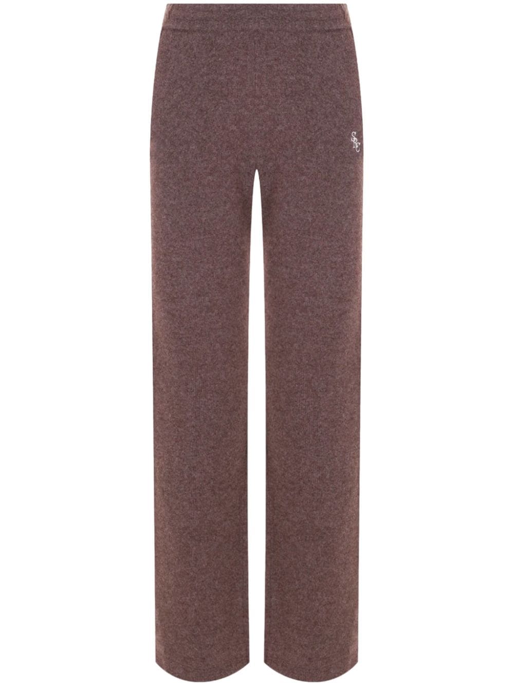 Sporty & Rich logo-embroidered cashmere track pants - Brown von Sporty & Rich
