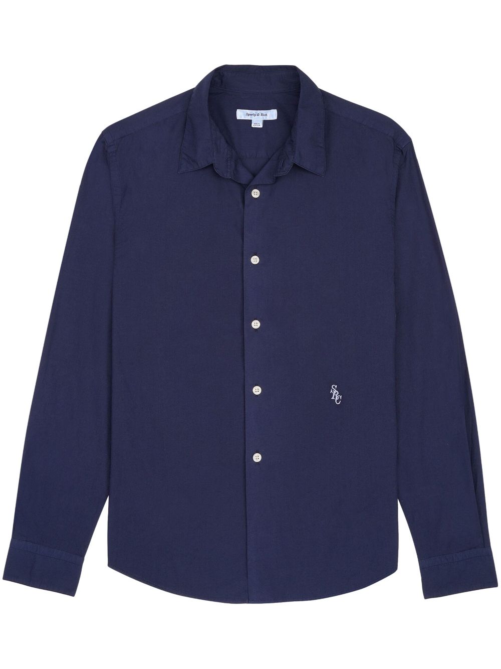 Sporty & Rich logo-embroidered cotton shirt - Blue von Sporty & Rich