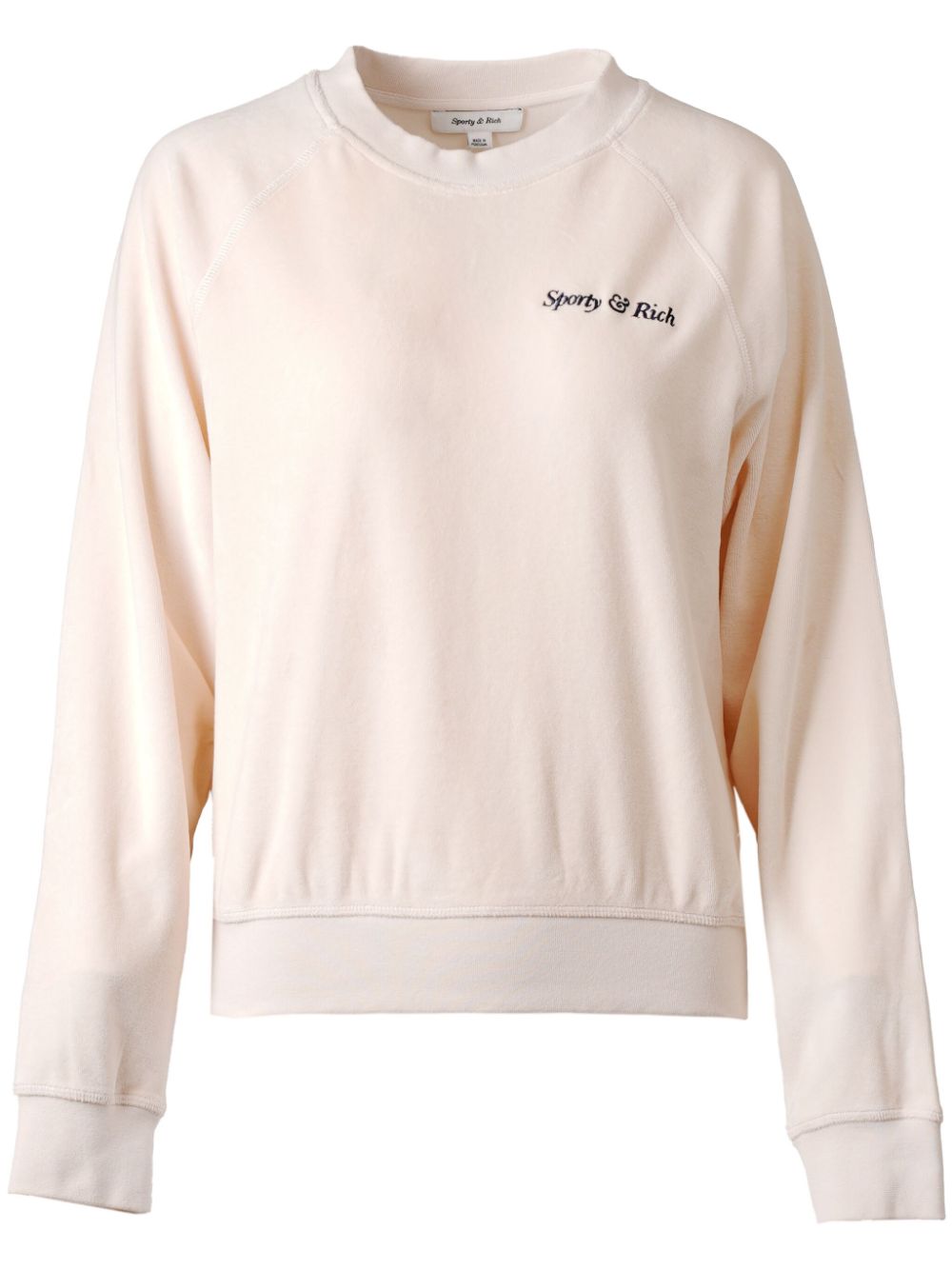 Sporty & Rich logo-embroidered cotton sweatshirt - White von Sporty & Rich