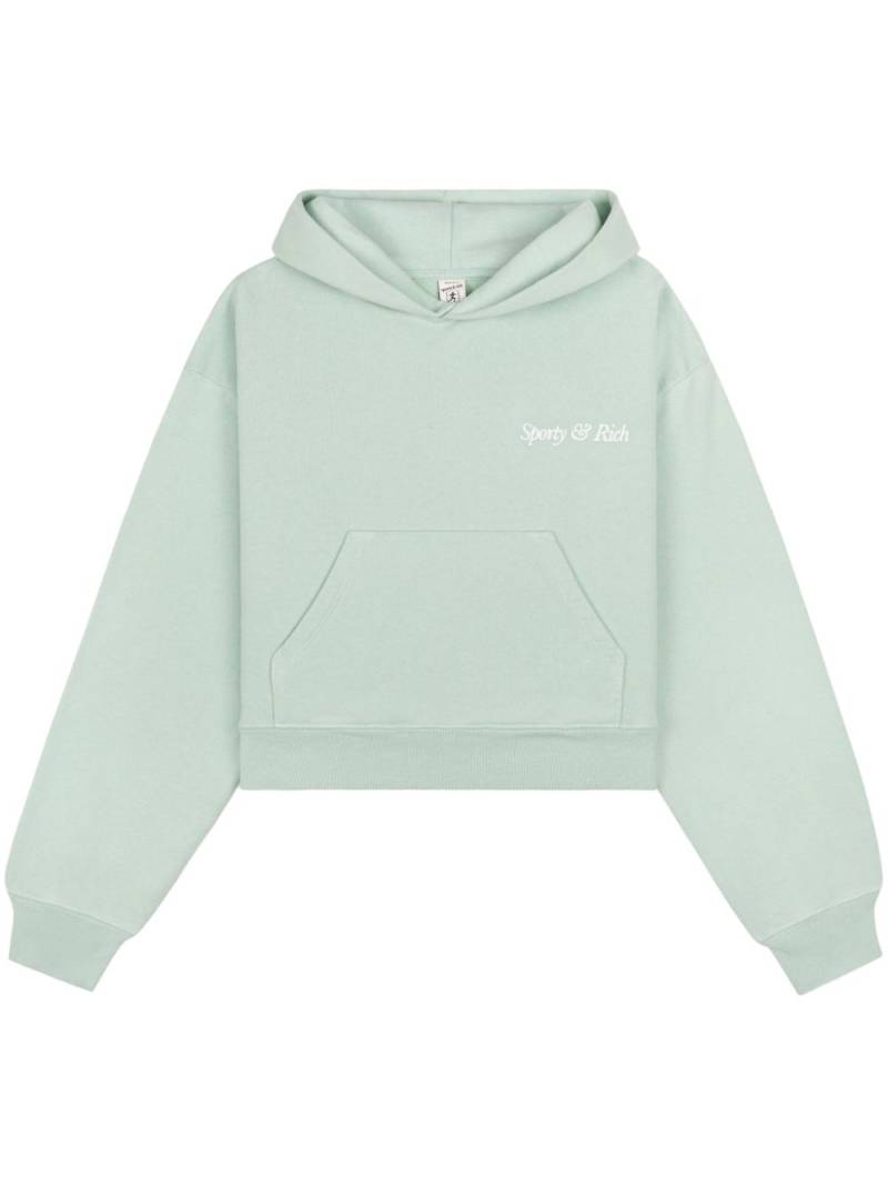 Sporty & Rich logo-embroidered cropped hoodie - Green von Sporty & Rich