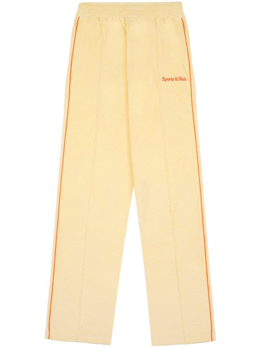 Sporty & Rich logo-embroidered terrycloth track pants - Yellow von Sporty & Rich