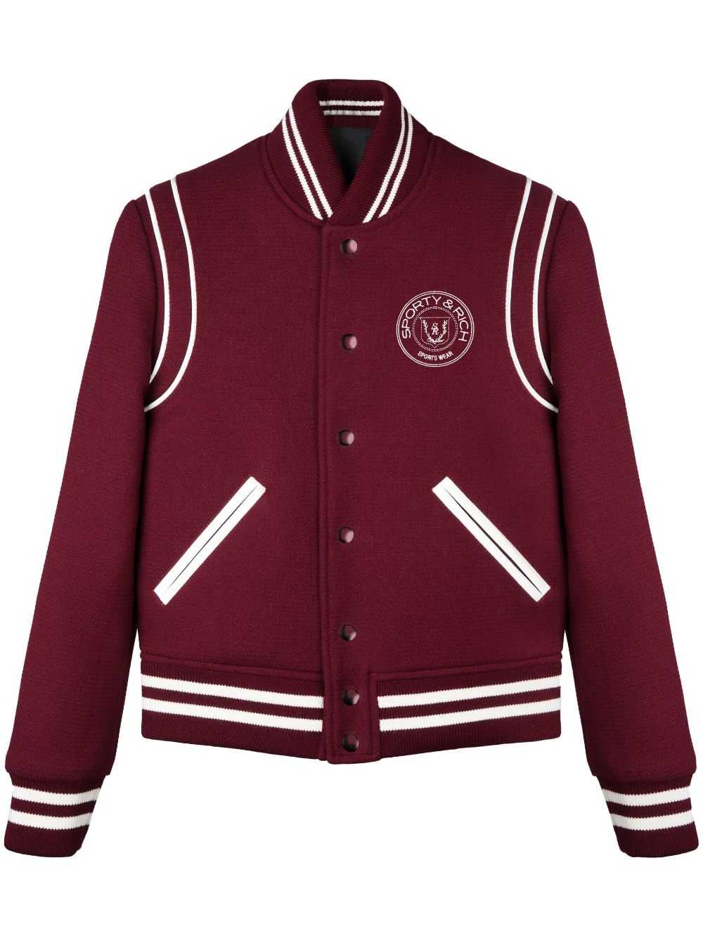 Sporty & Rich logo embroidered varsity jacket von Sporty & Rich