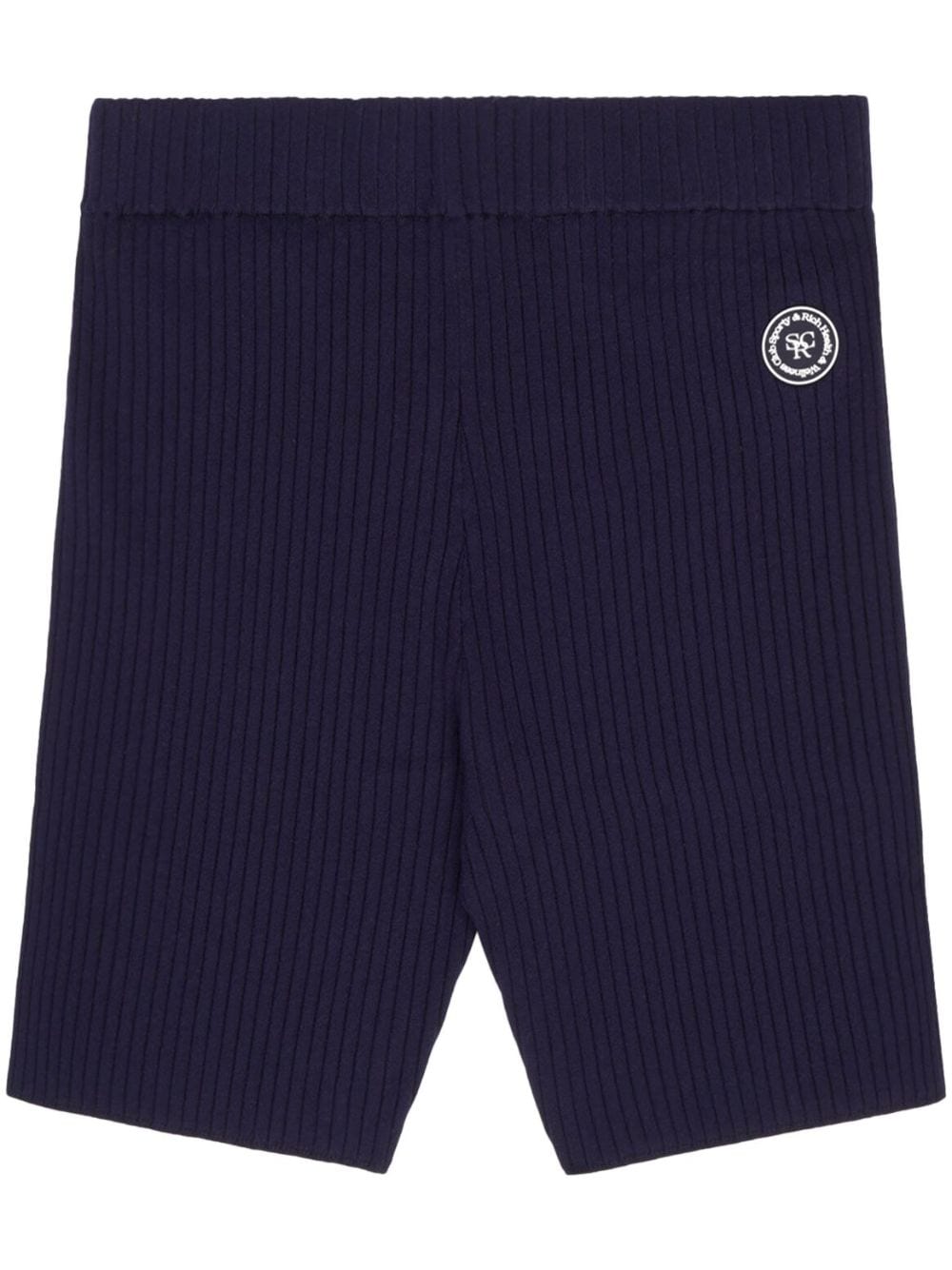 Sporty & Rich logo-patch ribbed shorts - Blue von Sporty & Rich