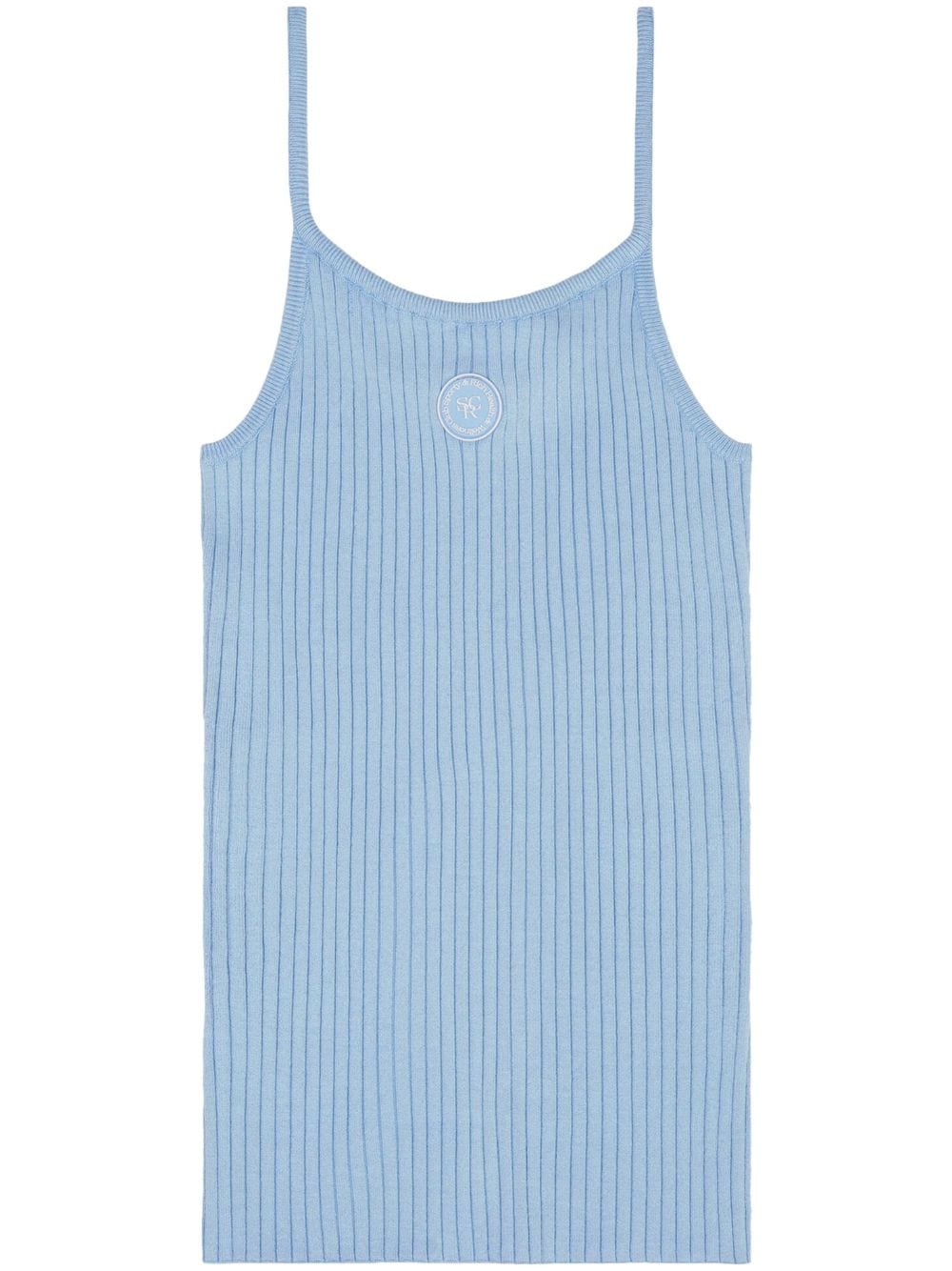 Sporty & Rich logo-patch ribbed tank top - Blue von Sporty & Rich