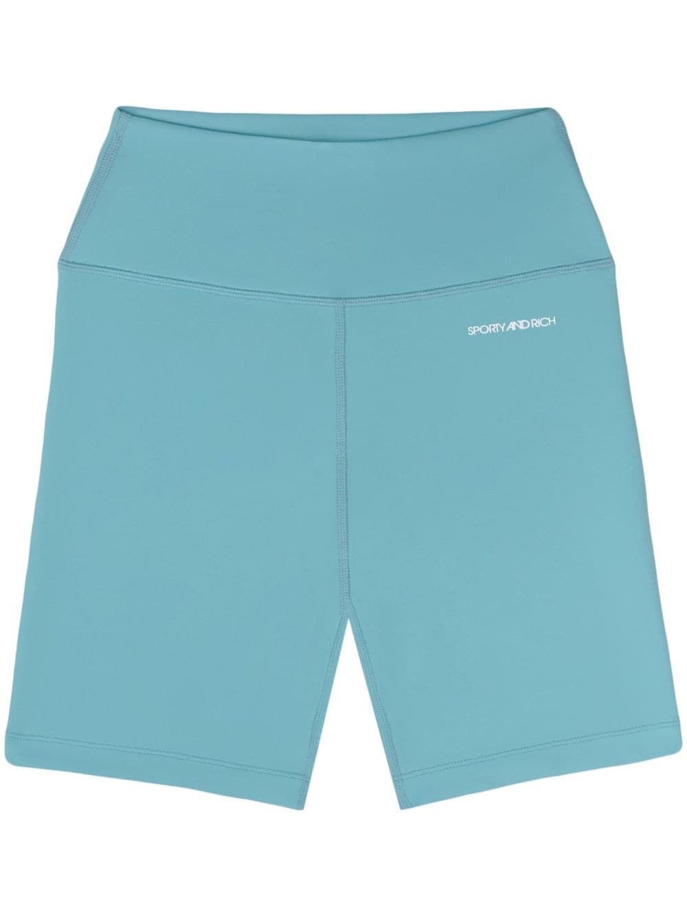 Sporty & Rich logo-print biker shorts - Blue von Sporty & Rich