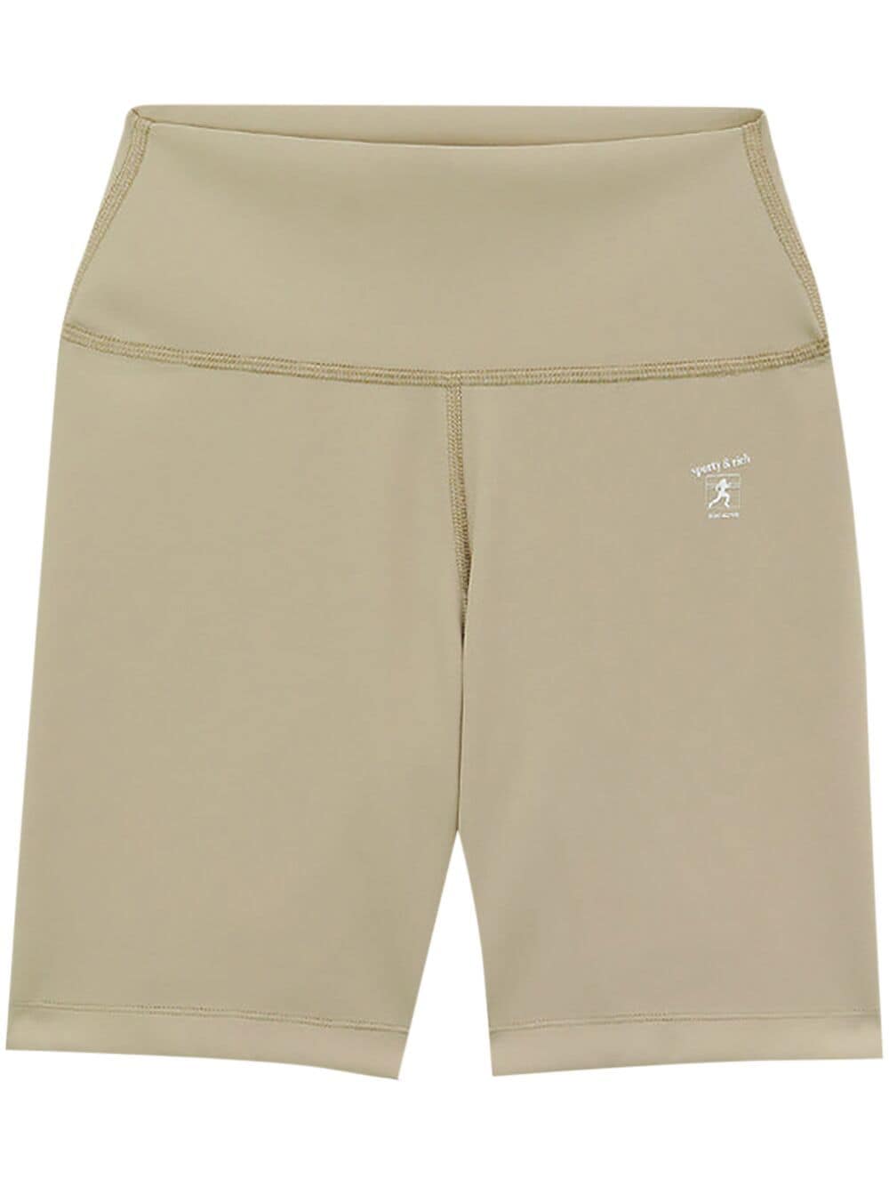 Sporty & Rich logo-print biker shorts - Neutrals von Sporty & Rich