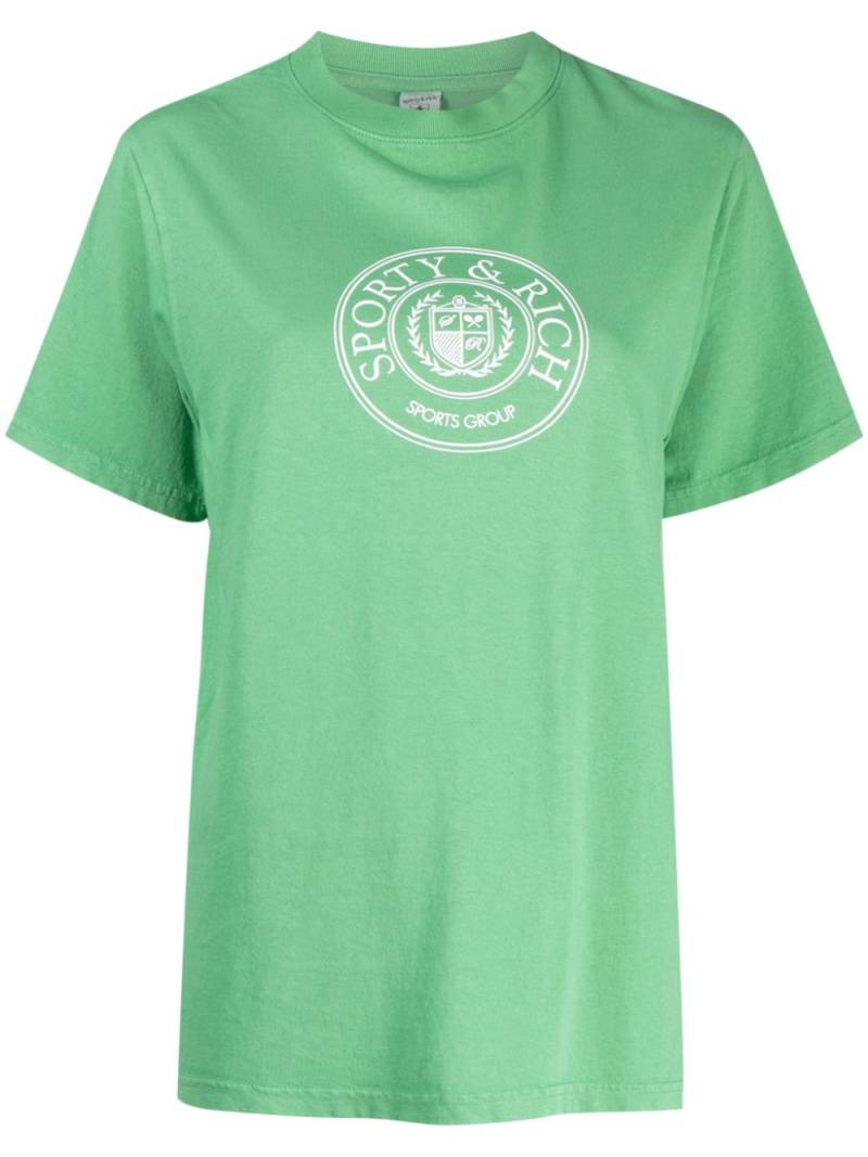 Sporty & Rich logo-print cotton T-shirt - Green von Sporty & Rich